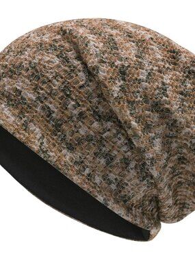 Women's Mixed Coffee Warm Knit Winter Pull-On Classic Slouchy Stretch Skull Cap
